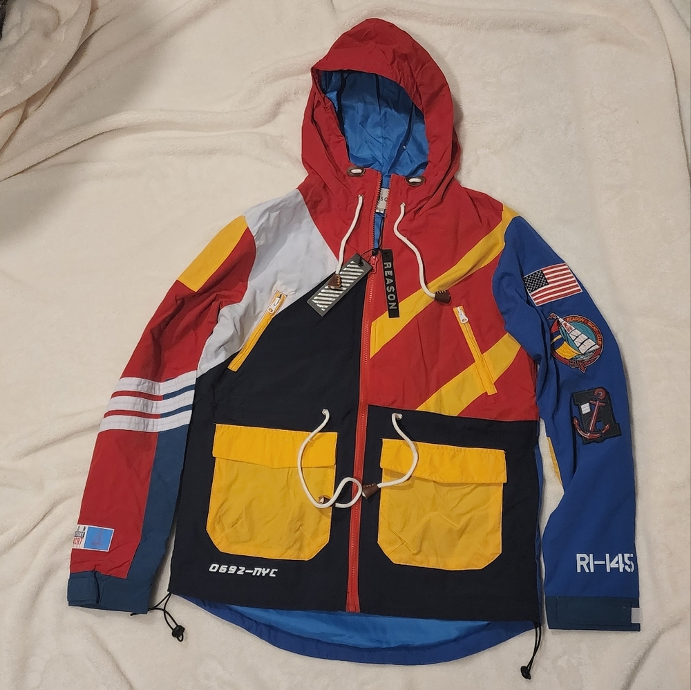 Reason Clothing Jacket Polar Anorak Red Men Size Medium